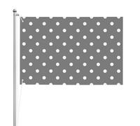 Pois bianchi grigi,Bandiera da giardino, bandiera decorativa da cortile, bandiera bifacciale, 2x3 piedi, per esterni e interni