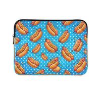 Pois Blu Slim Computer Sleeve | Custodia sottile per laptop con fodera morbida al tatto e guida alla misurazione del dispositivo, taglia L