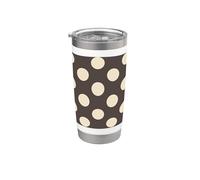 Pois crema su marrone cioccolato Bicchiere termico in acciaio inox doppia parete