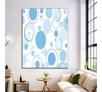 Pois Dei Cartoni Animati Wall Art Pictures, Stampe Su Tela Di Geometria Semplice, Azzurro Paintings Decorazione Murale Per La Camera Da Letto Arredamento Soggiorno 40X50Cm Senza Cornice