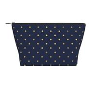 Pois dorati blu navy eleganti moderni, Borsa da toilette Borsa per trucco Borsa per cosmetici Borsa da toilette da viaggio portatile