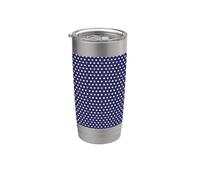 Pois e stelle azzurre su Rockabilly blu scuro Bicchiere termico in acciaio inox doppia parete