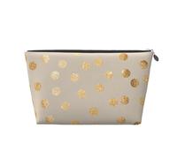 Pois glitter beige e oro, Borsa da toilette Borsa per trucco Borsa per cosmetici Borsa da toilette da viaggio portatile