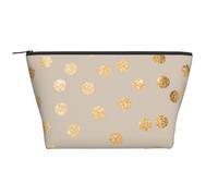 Pois glitter beige e oro, Borsa da toilette Borsa per trucco Borsa per cosmetici Borsa da toilette da viaggio portatile