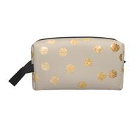 Pois glitter beige e oro, Borsa per il trucco Borsa per cosmetici Borsa da viaggio portatile da viaggio Borsa per trucco Organizer
