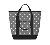Pois grigi bianchi,Borsa porta pranzo grande capacità isolata per donne e uomini, lavoro, picnic, viaggi