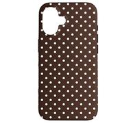 Pois marrone bianco per donne e ragazze a pois Custodia per iPhone 16