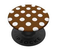 Pois, marrone e bianco per donne e ragazze a pois PopSockets PopGrip Adesivo