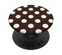 Pois, marrone e bianco, per donne e ragazze a pois PopSockets PopGrip Adesivo