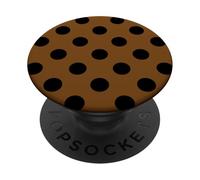 Pois, marrone e nero per donne e ragazze a pois PopSockets PopGrip Adesivo