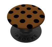 Pois marrone e nero, per donne e ragazze a pois PopSockets PopGrip Adesivo