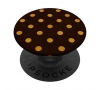Pois Marrone Scuro Elegante Autunno Autunno A Pois PopSockets PopGrip Adesivo