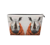 Pois Rhino Welcome Makeup Bag, Trousse per cosmetici da viaggio Trousse per trucchi da donna, borsa per il trucco in pelle, organizer per trucchi, graziosa borsa per il trucco, Argento, Taglia unica