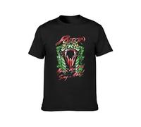 Poison Cobra Snake Open Up & Say Ahh Album Concert Unisex 100% Cotton Short-Sleeve T-Shirts Black XL