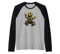 Poison Dart Frog Climbing Design Realistico Jungle Anfibio Maglia con Maniche Raglan