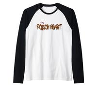 Poison Heart Graffiti Red Love Urban Art Design Maglia con Maniche Raglan