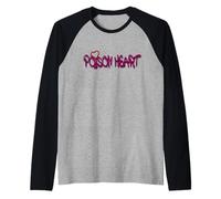 Poison Heart Graffiti Red Love Urban Art Design Maglia con Maniche Raglan