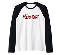 Poison Heart Graffiti Red Love Urban Art Design Maglia con Maniche Raglan
