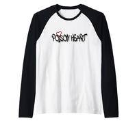 Poison Heart Graffiti Red Love Urban Art Design Maglia con Maniche Raglan