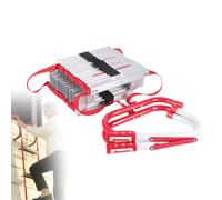 PoiToe Scala Antincendio, 10 Metri/32 Piedi, capacità di Carico di 1000 Libbre, per Case a 2/3/4 Piani, con Gradini Antiscivolo e Allargati, Facile da Usare e Veloce da Installare SizeA