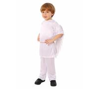POIUIYQA 3PCS Costume da angelo deluxe per bambina, angelo di Natale, vestito con ali e ghirlanda sulla testa, Natale, presepe di Natale, per funzioni scolastiche, eventi natalizi, presepe