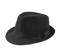POIUIYQA Cappello unisex classico senza tempo Manhattan Fedora per uomo donna cappello da gangster trilby cappello estivo cappello da sole a tesa corta Fedora Panama Jazz Cap