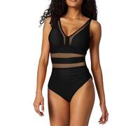 POIUIYQA Costume da Bagno Donna Intero Modellante Costumi Interi Scollo a V con Controllo della Pancia Costumi da Bagno Push Up