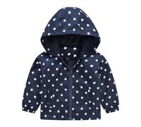 POIUIYQA Giacca Impermeabile con Cappuccio, Bambino Giacca a Vento Impermeabile con Cappuccio Cappotto Foderato in Pile Ragazzi Capispalla per 1-5 Anni