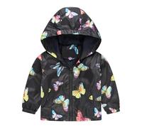 POIUIYQA Giacca Impermeabile con Cappuccio, Bambino Giacca a Vento Impermeabile con Cappuccio Cappotto Foderato in Pile Ragazzi Capispalla per 1-5 Anni