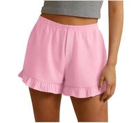 POIUIYQA Pantaloncini al ginocchio da donna con tasche culottes estivi pantaloni Capri per il Regno Unito orlo diviso bottoni decorativi in legno leggeri e traspiranti elastico