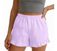 POIUIYQA Pantaloncini al ginocchio da donna con tasche culottes estivi pantaloni Capri per il Regno Unito orlo diviso bottoni decorativi in legno leggeri e traspiranti elastico