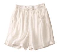 POIUIYQA Pantaloncini al ginocchio da donna con tasche culottes estivi pantaloni Capri per il Regno Unito orlo diviso bottoni decorativi in legno leggeri e traspiranti elastico in vita