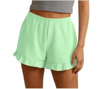 POIUIYQA Pantaloncini al ginocchio da donna con tasche culottes estivi pantaloni Capri per il Regno Unito orlo diviso bottoni decorativi in legno leggeri e traspiranti elastico