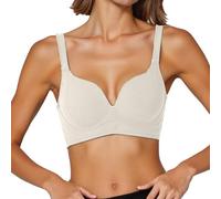 POIUIYQA Reggiseno Minimizer Taglie Forti da Donna Comodo per Quotidiana Coppe Piene Non Imbottite Senza Ferretto a Tenuta Forte
