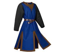 POIUIYQA Tunica medievale da uomo con cintura rinascimentale 195 cm costume da cavaliere vichingo per feste a tema Halloween Larp Resurrezione Domenica Antica Giornata greca