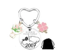 POIUYTRE 1985 Regalo 13-60 Anni Donna Portachiavi Personalizzato Regalo Donna 13-60 Anni Compleanno Natale Originale per Grande Mare Zia Mamma < rendo il mondo migliore dal 1965-2012 >, 2007, L