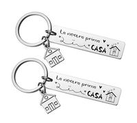 POIUYTRE 2 Confezioni per Portachiavi Casa, Acciaio Portachiavi Casa Nuova Coppia Portachiavi Famiglia Personalizzato Casa Nuova Idee Regalo di inaugurazione Prima Casa Regali Nuova Natale (1)