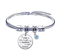 POIUYTRE Regali Natale 2025 Offerte Regalo Zia Braccialetto Bracciale Zia Regali Zia Compleanno Regalo Zia Speciale zia Non ti voglio perfetta,ti voglio felice ! (4)
