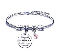 POIUYTRE Regali Natale Nonna Regalo Nonna Bracciale Nonna Sei la NONNA migliore del mondo Braccialetto Nonna Regalo Festa della Mamma Regalo per Nonna Regalo Nonna Compleanno (6)