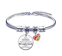 POIUYTRE Regali Natale Nonna Regalo Nonna Bracciale Nonna Sei la NONNA migliore del mondo Braccialetto Nonna Regalo Festa della Mamma Regalo per Nonna Regalo Nonna Compleanno (3)