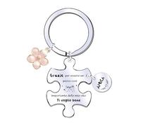 POIUYTRE Regalo Portachiavi Amica - Grazie per essere un pezzo così importante della mia vita Ti voglio bene AMICA - Regalo Donna Compleanno Regali Natale Amica Regali Natale 2025 Offerte (1)