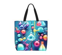 pojknbv Astratto Scienza Chimica Illustrazione Stampa 3D Extra Large Organizer Bag Leggero Riutilizzabile Spalla Tote Shopping Viaggi Spiaggia