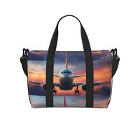 pojknbv Borsa da viaggio versatile con stampa di aeroplano tramonto cielo borsa da viaggio borsa a tracolla borsa a tracolla accessorio quotidiano