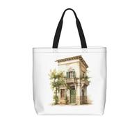 pojknbv Borsa organizer con stampa di un edificio antico con ramo d'ulivo romano e stampa greca extra large borsa organizer leggera riutilizzabile borsa shopping viaggio spiaggia