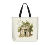 pojknbv Borsa organizer con stampa di un edificio antico con ramo d'ulivo romano e stampa greca extra large borsa organizer leggera riutilizzabile borsa shopping viaggio spiaggia