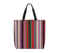 pojknbv Borsa organizer con stampa verticale a righe colorate, extra large, leggera, riutilizzabile, per shopping, viaggi, spiaggia