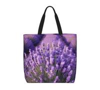 pojknbv Borsa organizer extra large viola con stampa campo di lavanda leggera riutilizzabile borsa a tracolla shopping viaggio spiaggia