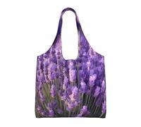 pojknbv Borsa tote in tela extra large con stampa di campo di lavanda viola, riutilizzabile, per shopping, spiaggia, viaggi, fine settimana