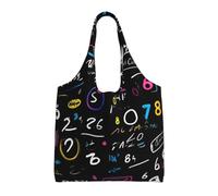 pojknbv Borsa tote in tela extra large con stampa matematica, riutilizzabile, per shopping, spiaggia, viaggi, fine settimana