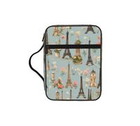 pojknbv Fiore Parigi Torre Eiffel Stampa Bibbia Borsa Scripture Holder Religiosa Chiesa Accessorio Viaggio Devozionale